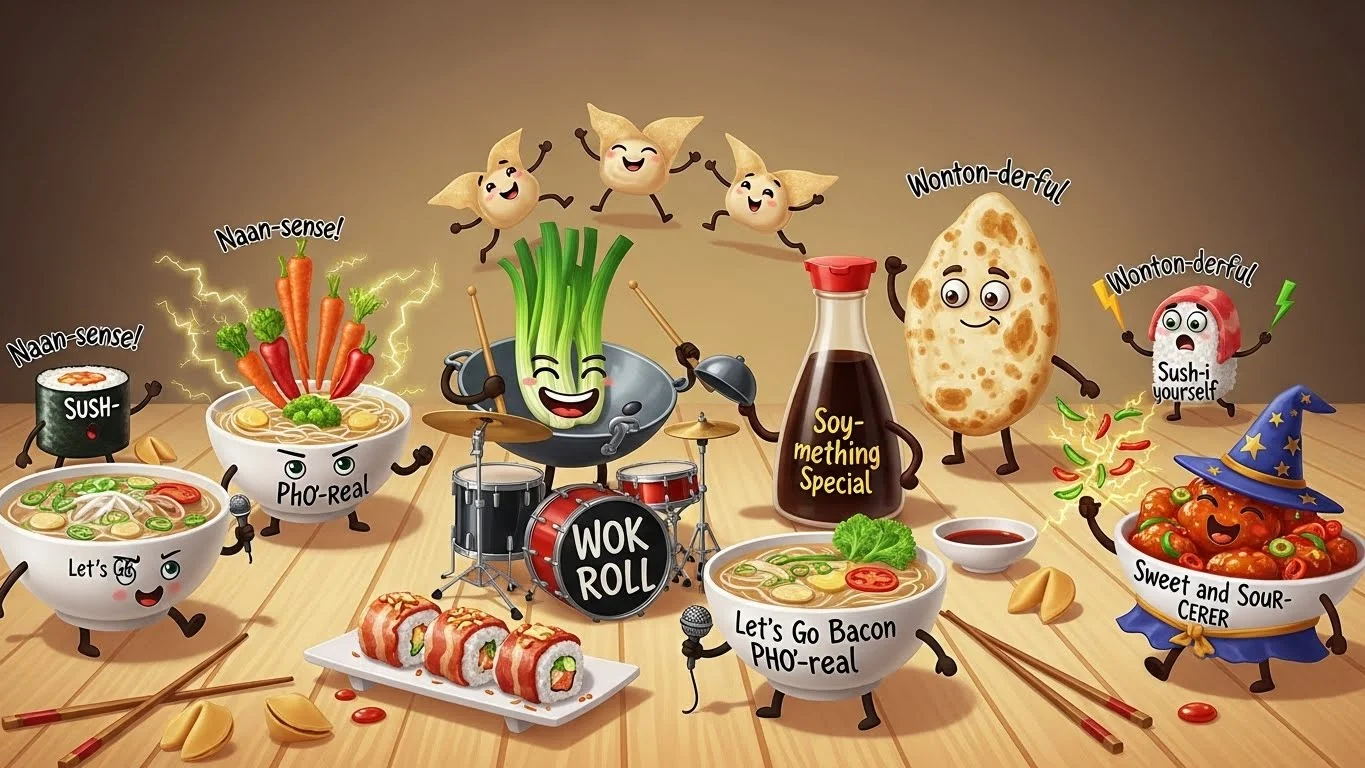 Funny Asia Food Puns Captions 😂