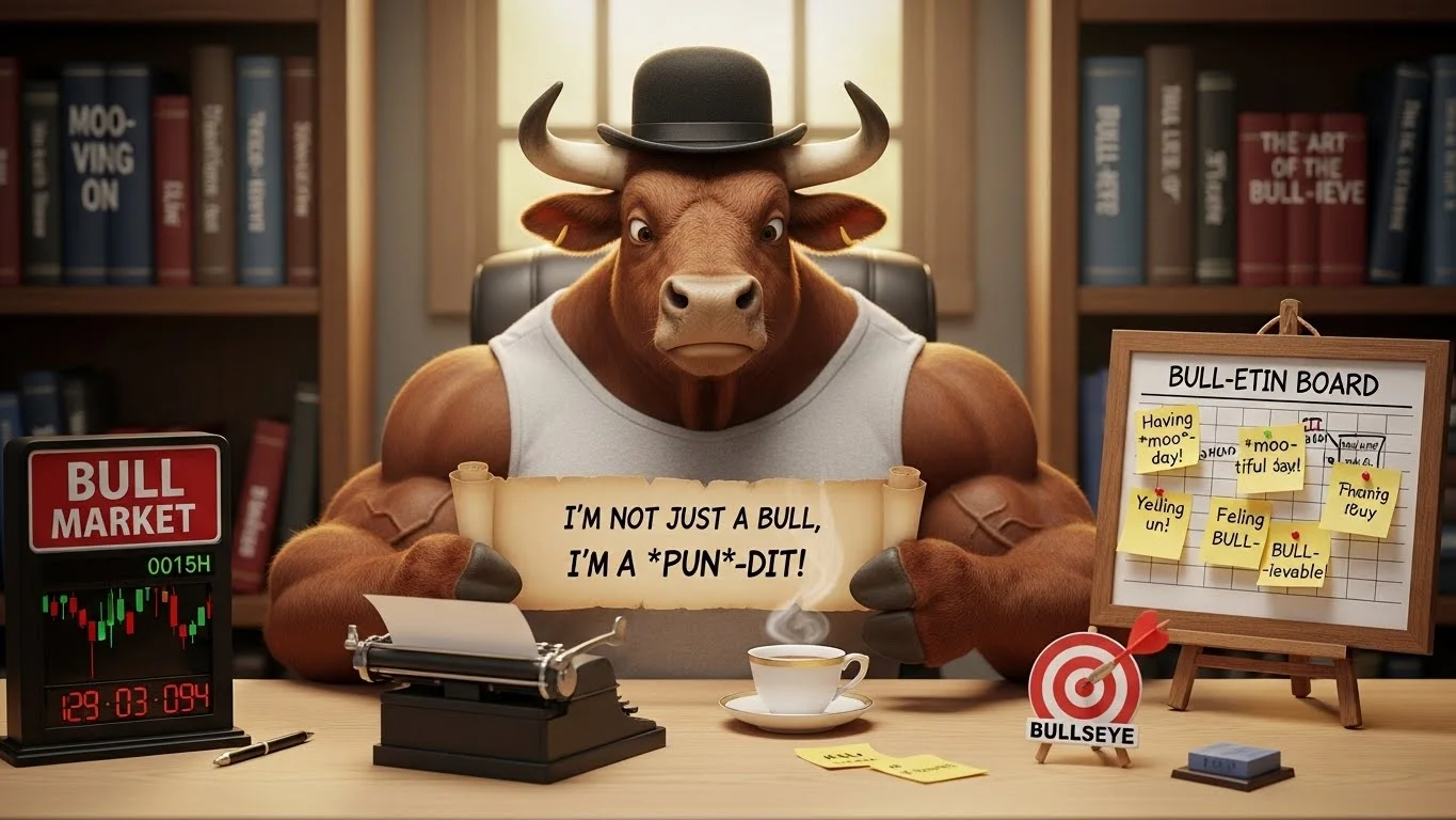 Humour Bull 337+ Funny Bull Puns to Charge Up Your Day ๐ - Puncart