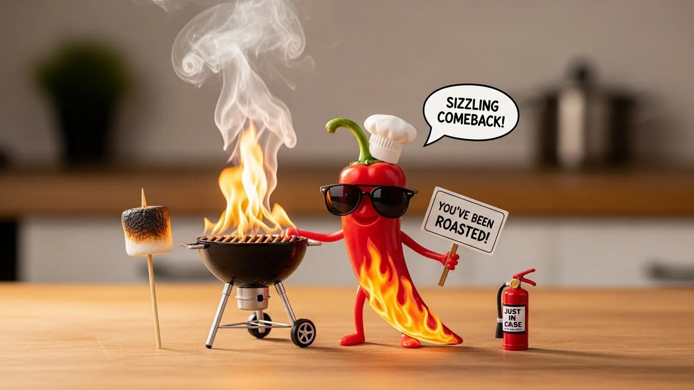 Funny Burn Puns Captions 🔥