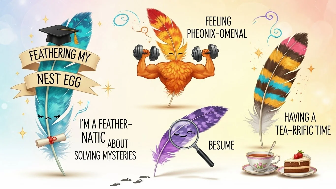 Funny Feather Puns Captions 😂