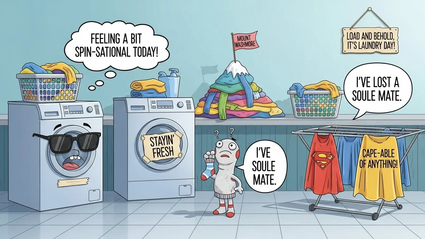 Funny Laundry Puns Captions 🧺
