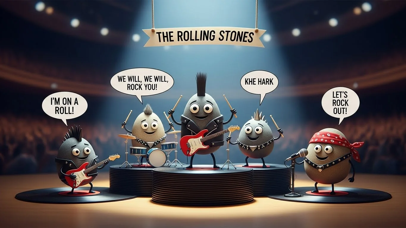 Funny Rock n Roll Puns Captions 🎸