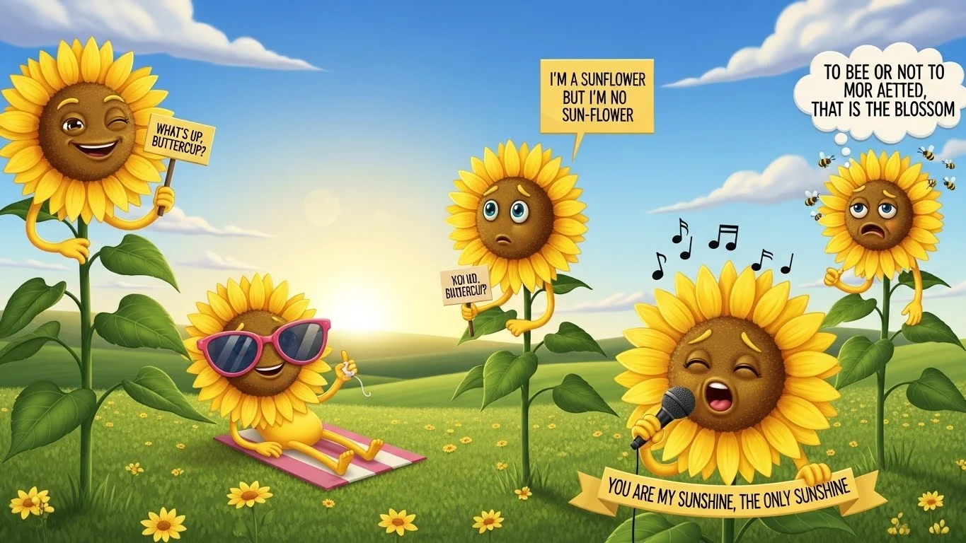 Funny Sunflower Puns Captions 🌻