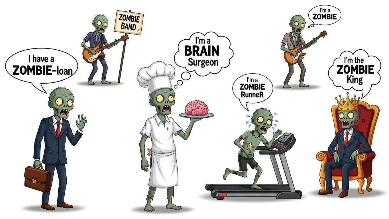 Funny Zombie Puns Captions 🧟