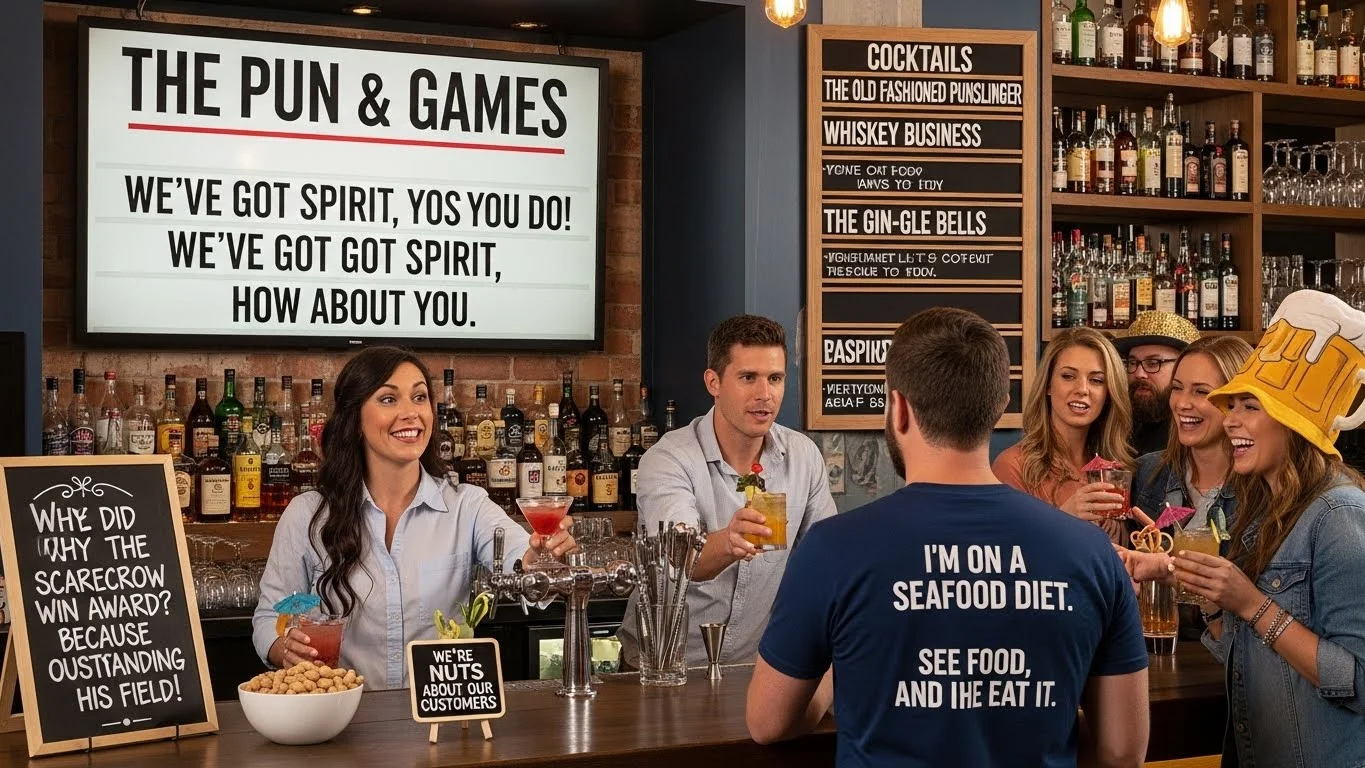 🍸 Funny Bar Puns Captions