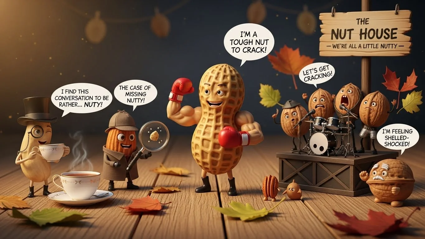 😂 Funny Nut Puns Captions