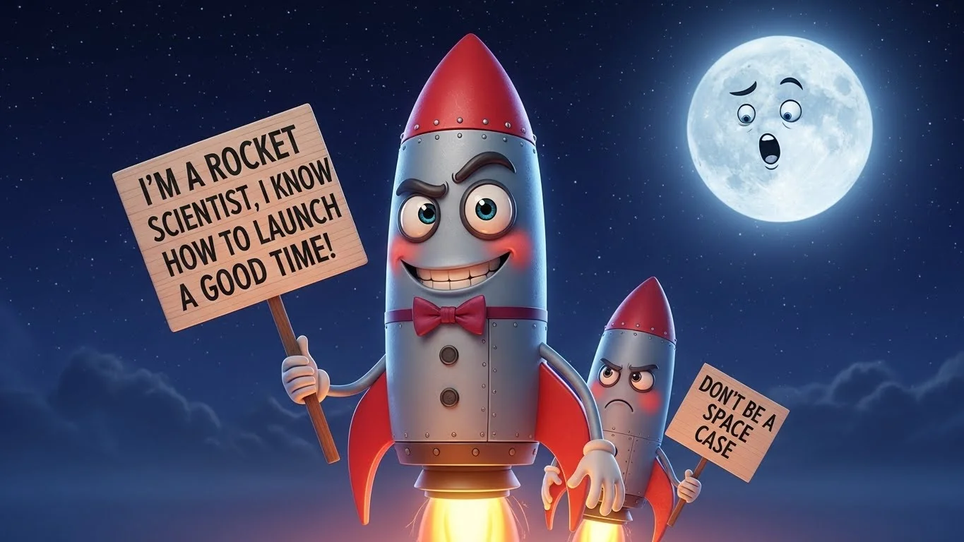 😄 Funny Rocket Puns Captions