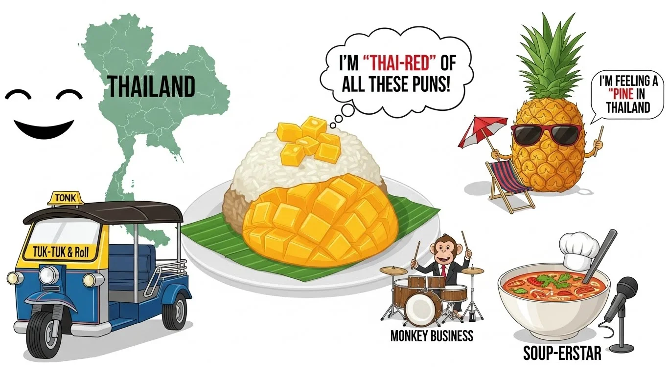 😄 Funny Thailand Pun Captions