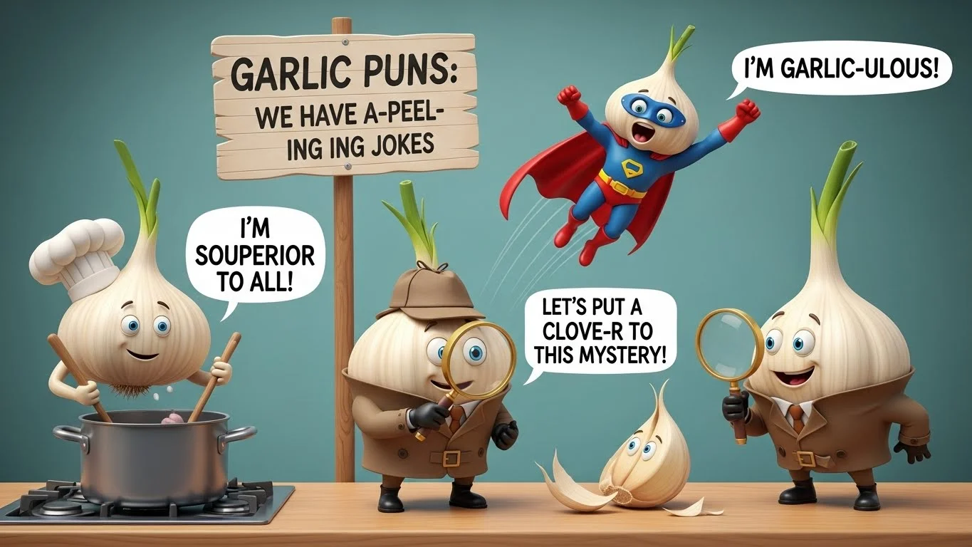 🧄 Funny Garlic Puns Captions